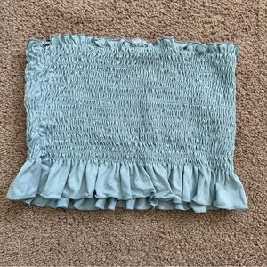 Teal Scrunched Tube Top